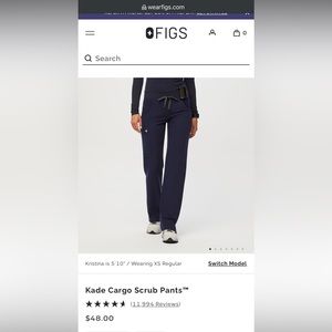 Kade scrub cargo pants from Figs in navy size small